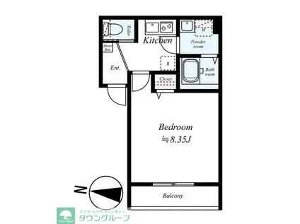 GRADUS川越II(1K/2階)の間取り写真