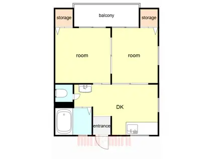 なぎさマンション(2DK/4階)の間取り写真