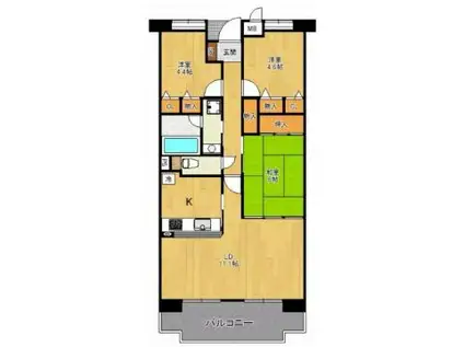 NTPRレジデンス甲子園四番町(3LDK/3階)の間取り写真