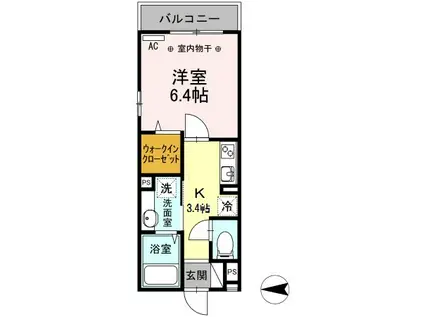 エムオーハイツ31(1K/2階)の間取り写真