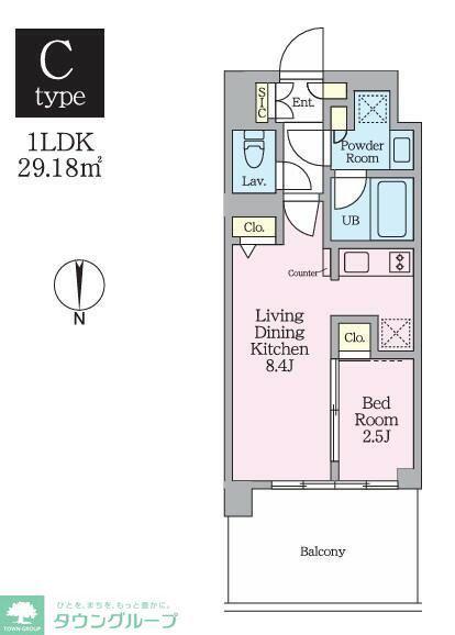 クレストコート東陽町(1LDK/14階)の間取り写真