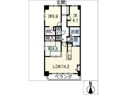 フロンテ21(3LDK/6階)の間取り写真