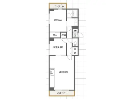 キャロット廻沢(2LDK/4階)の間取り写真