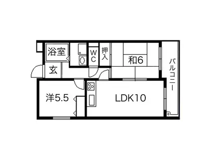 ロイヤルエスタ服部(2LDK/1階)の間取り写真