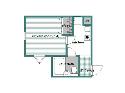 ミングルROSA(1K/1階)の間取り写真