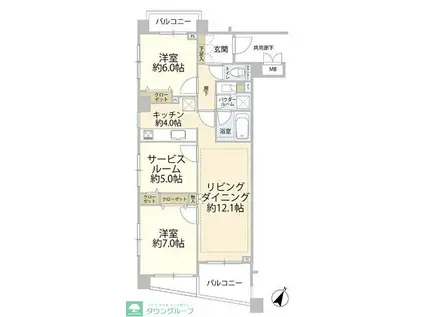 ランドステージ要町イグジスト(3LDK/5階)の間取り写真