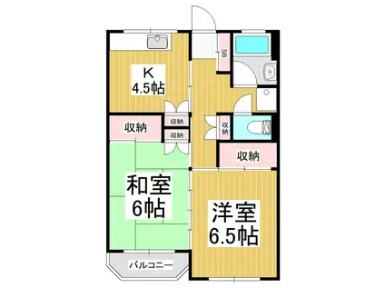 マンション大桐(2K/2階)の間取り写真
