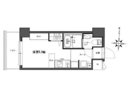 デ・リード金閣寺道(ワンルーム/4階)の間取り写真