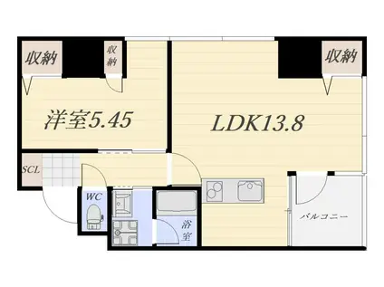 アークネスト高見馬場(1LDK/5階)の間取り写真