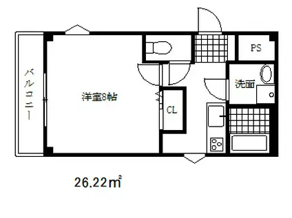 ブリランテ住吉(1K/1階)の間取り写真