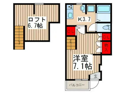 LIBERTA(1K/1階)の間取り写真
