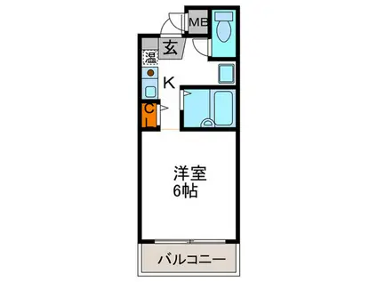 コムズハウス千里中央(1K/1階)の間取り写真