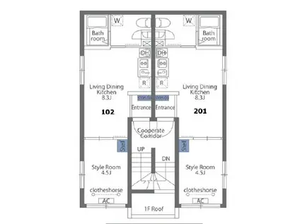 グランピア笹塚(1LDK/1階)の間取り写真