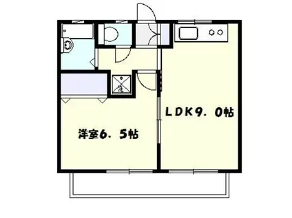 コスモスハイツ(1LDK/1階)の間取り写真