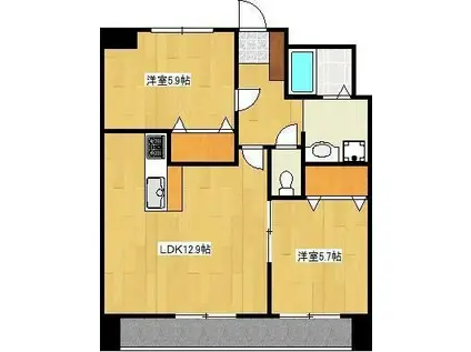クロノス34田井島II(2LDK/11階)の間取り写真
