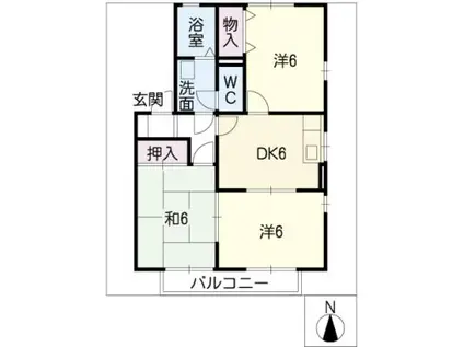 ニュー高畑(3DK/1階)の間取り写真