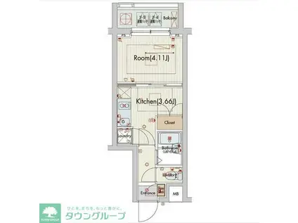 ビバリーホームズ稲田堤(1K/3階)の間取り写真