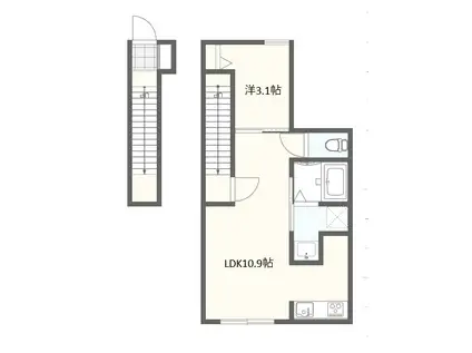 ラ・メゾンKH(1LDK/2階)の間取り写真