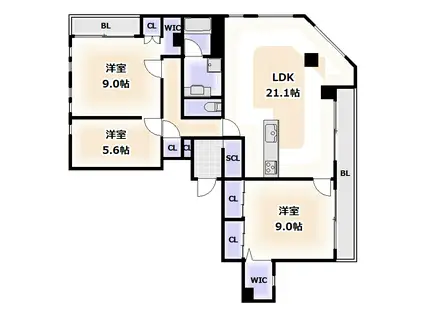 ヴィットリアマツワ(2SLDK/2階)の間取り写真