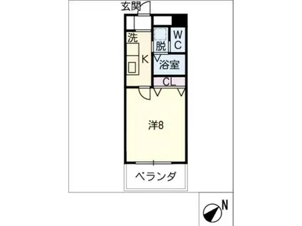 SHINKO TASHIRO(1K/7階)の間取り写真