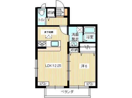 イースクエア前田C棟(1LDK/1階)の間取り写真