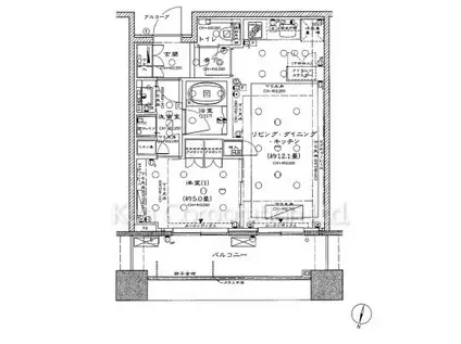 テラス渋谷美竹(1LDK/4階)の間取り写真