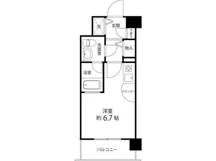 サンセール与野本町(ワンルーム/4階)の間取り写真