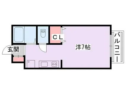 ラポルテYOSHIKAWA(1K/2階)の間取り写真