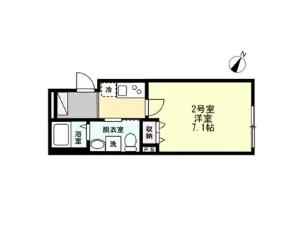 BAYROOM LENTO YOKOHAMAI(1K/1階)の間取り写真