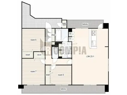 フレストアルファ本荘(3LDK/4階)の間取り写真