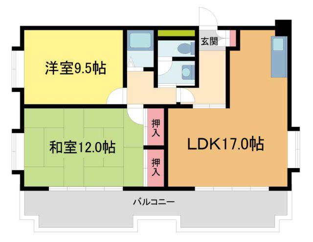 ロータリビルド西宮(2LDK/3階)の間取り写真