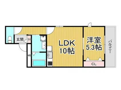 T-TRAD CASA(1LDK/2階)の間取り写真