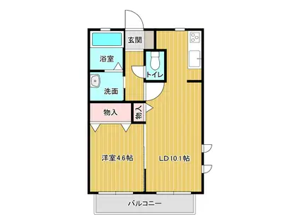 グランパーク(1LDK/2階)の間取り写真
