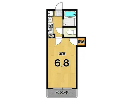 一条シンフォニー(1K/3階)の間取り写真