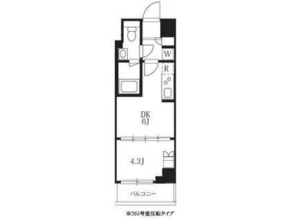 ハーモニーレジデンス095(1DK/2階)の間取り写真