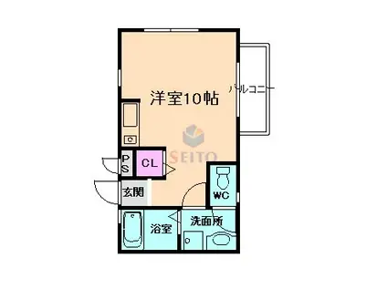 ベラ・ルーナ(ワンルーム/3階)の間取り写真