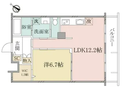 ヘーベルヴィレッジ横須賀中央(1LDK/4階)の間取り写真