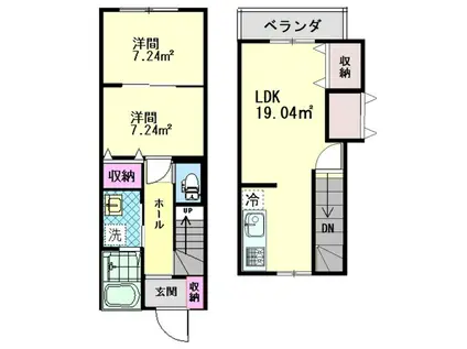 サンモール高尾(2LDK/1階)の間取り写真