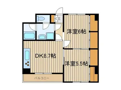 プラティーク大泉学園(2DK/1階)の間取り写真