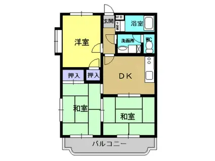 パストラールII(3DK/3階)の間取り写真