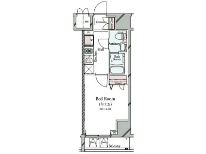 コンシェリア KAWASAKI MASTERS VILLA(1K/10階)の間取り写真