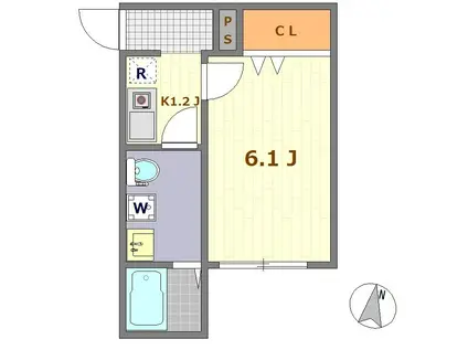 グランヴィラ七里(1K/1階)の間取り写真