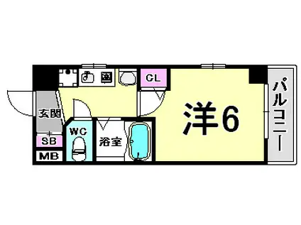 エステムコート神戸(1K/6階)の間取り写真