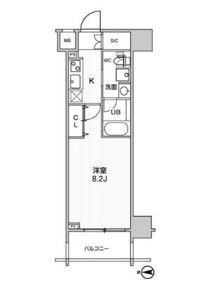 ステージグランデ錦糸町II(1K/6階)の間取り写真