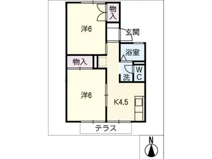 セジュールAN(2K/1階)の間取り写真