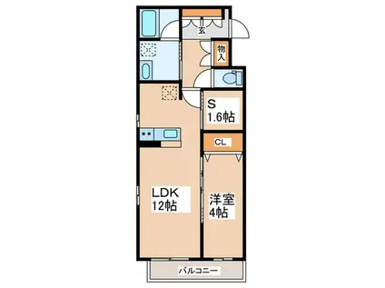 フェルーム玉川学園(1SLDK/2階)の間取り写真