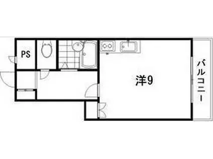 六本木ヒルズ17水車町(ワンルーム/4階)の間取り写真