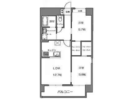 MAJESTY(2LDK/6階)の間取り写真