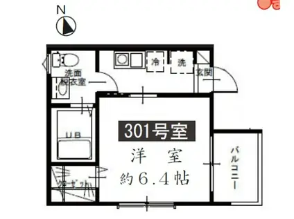 クアド葛西(1K/3階)の間取り写真