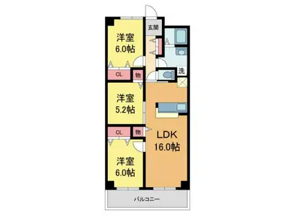 ジョイプレミオ(3LDK/3階)の間取り写真